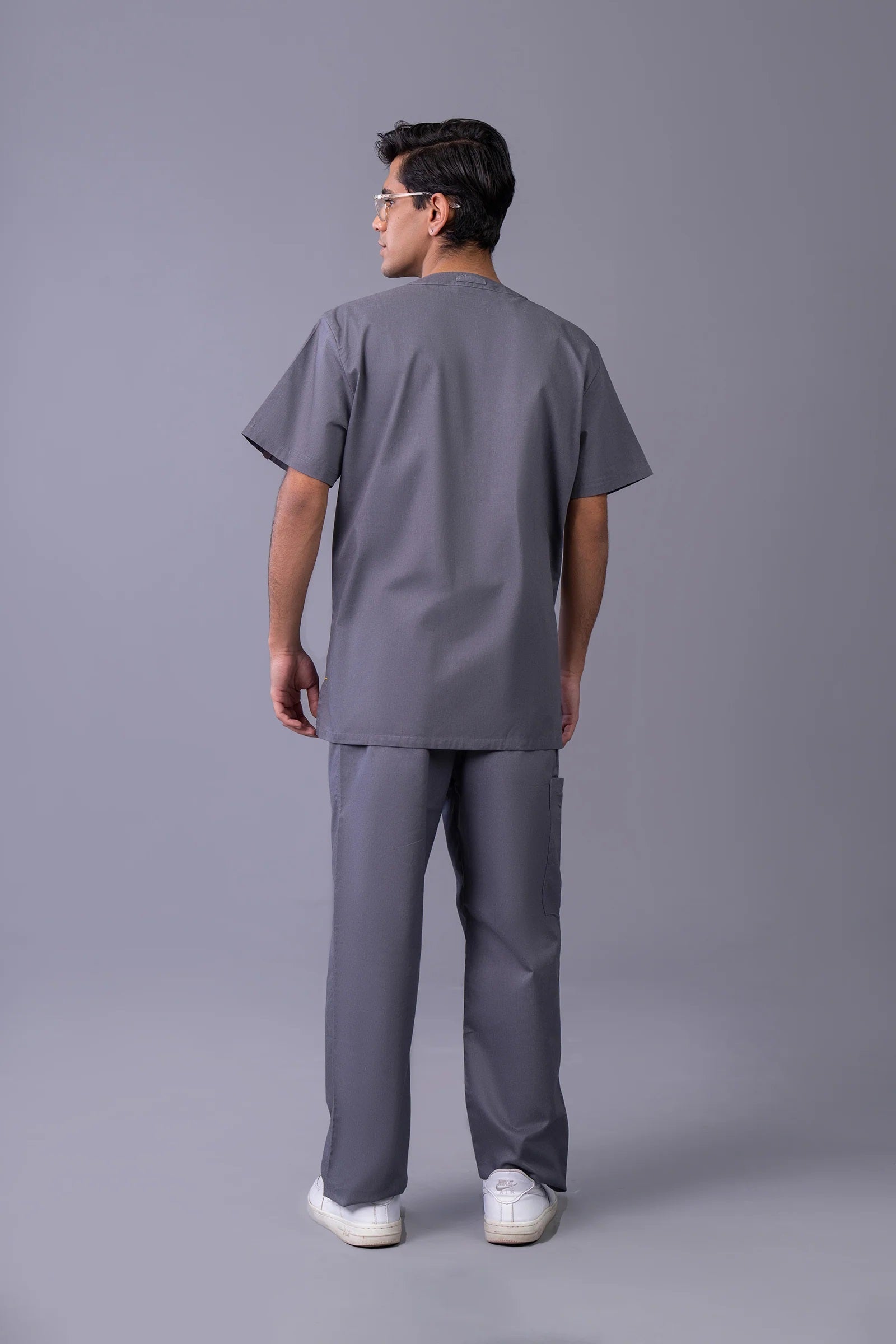 Telay  Grey 5-Pocket Scrub Set