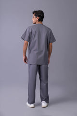 Telay  Grey 5-Pocket Scrub Set