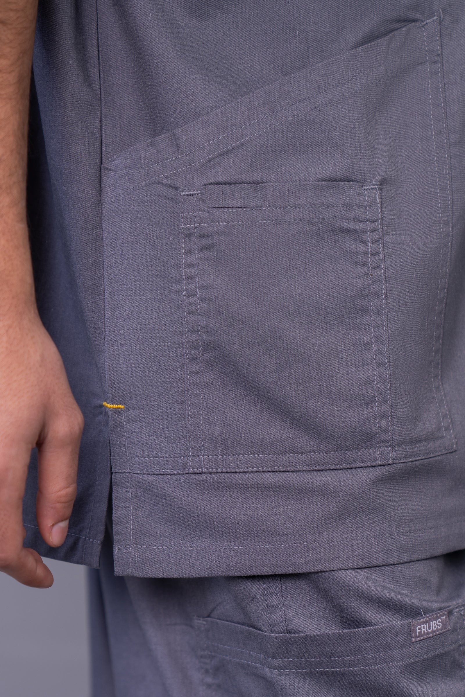 Telay  Grey 5-Pocket Scrub Set
